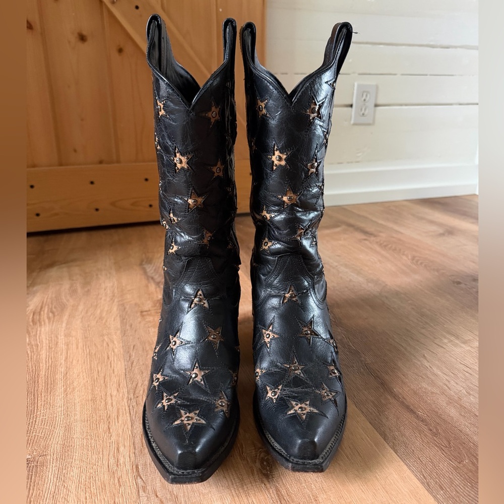 Black Star Marfa Star Inlay Studded Leather Boots - Picture 3 of 8